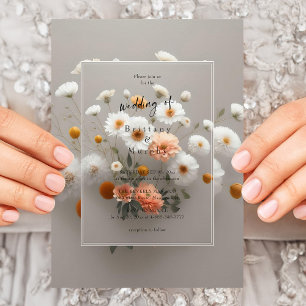Romantic White Blossoms Elegant Chic Wedding Invitation