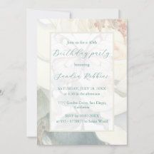 Romantic white butterflies Birthday Invitation