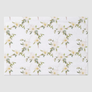 Romantic White Floral Wedding Tissue Paper