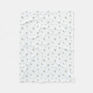 Romantic White Flower Fleece Blanket