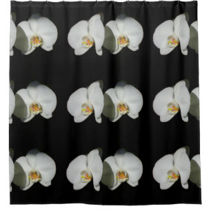 Romantic White Orchids, tropical floral photo Shower Curtain