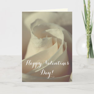 Romantic White Rose Holiday Card