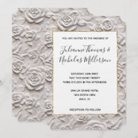 Romantic White Roses Faux Leather Wedding