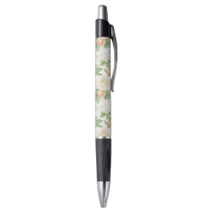 Romantic White Roses Floral Peaches