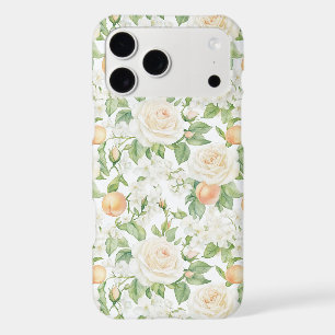 Romantic White Roses Floral Peaches