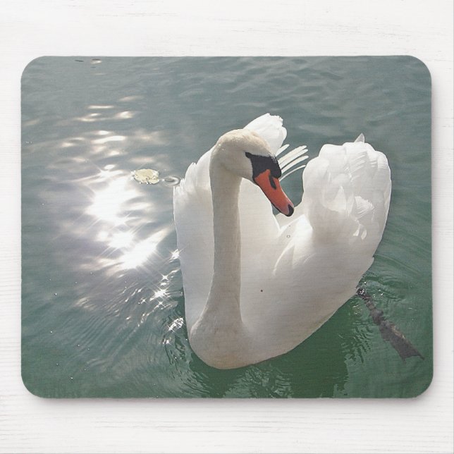 Romantic white swan mouse pad (Front)
