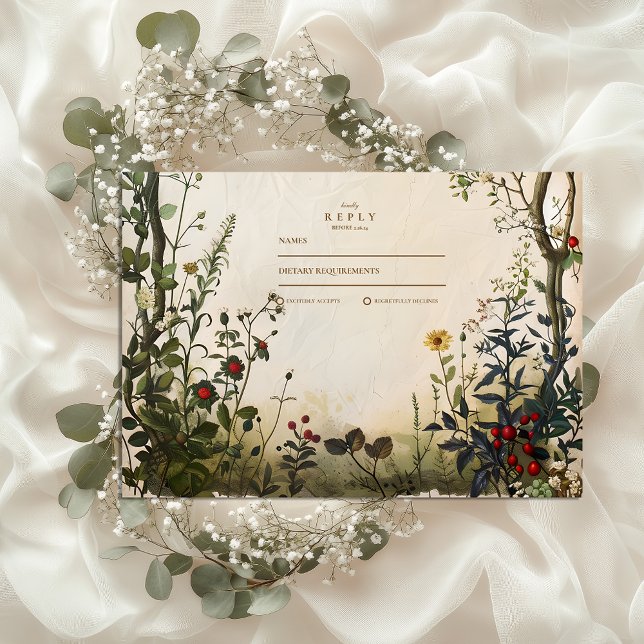 Romantic Wild Garden Wedding RSVP Card (Creator Uploaded)