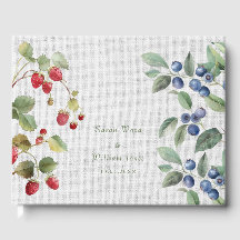 Romantic wild summer berries Wedding Guest Book