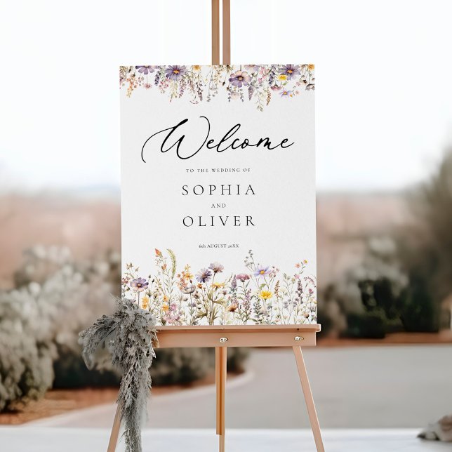 Romantic Wildflower Bloom Floral Wedding Sign (Creator Uploaded)