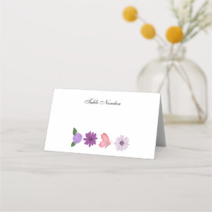 Romantic Wildflower & Butterfly Botanical Wedding Place Card