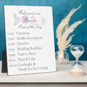 Romantic Wildflower & Butterfly Botanical Wedding Plaque