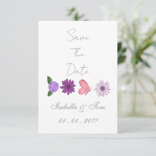 Romantic Wildflower & Butterfly Garden Wedding  Save The Date