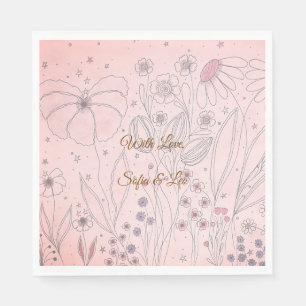 ​Romantic Wildflower Wedding Favour Stickers Napkin