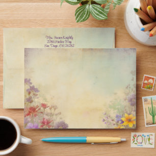 Romantic Wildflowers Elegant Wedding Invitation Envelope