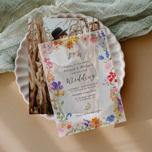 Romantic Wildflowers Floral Wedding Vellum Invitations