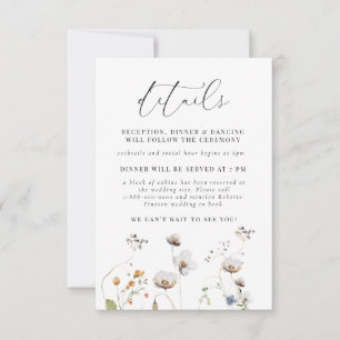 Romantic Wildflowers Wedding Enclosure Card