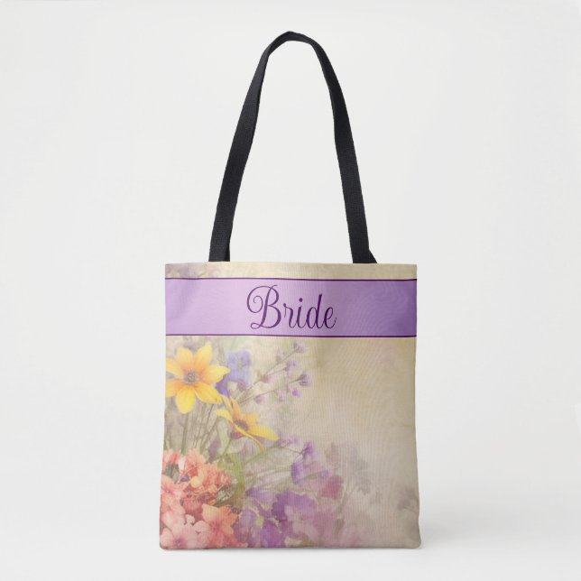Romantic Wildflowers Wedding  Tote Bag (Front)