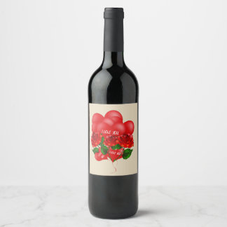 Romantic wine bottle label