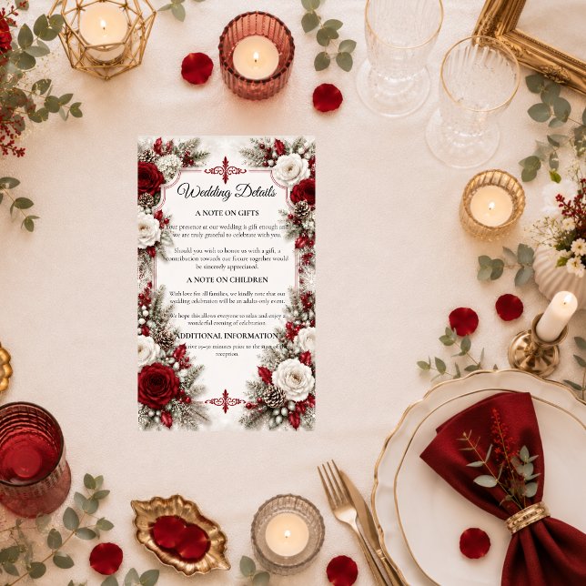 Romantic Winter Berry Elegance Wedding Enclosure Card (Creator Uploaded)