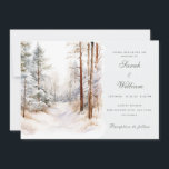 Romantic winter forest Wedding Invitation<br><div class="desc">Set the scene for your magical winter wedding with this romantic forest invitation, featuring softly falling snow and serene pine trees in a neutral, elegant palette. ideal for mountain wedding, woodland ceremonies, or cosy forest wedding. Fully customisable with your name and event details - perfect for a rustic yet refined...</div>