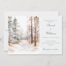 Romantic winter forest Wedding Invitation