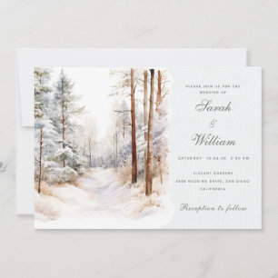 Romantic winter forest Wedding Invitation