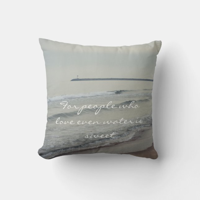 Romantic winter seascape cushion (Front)