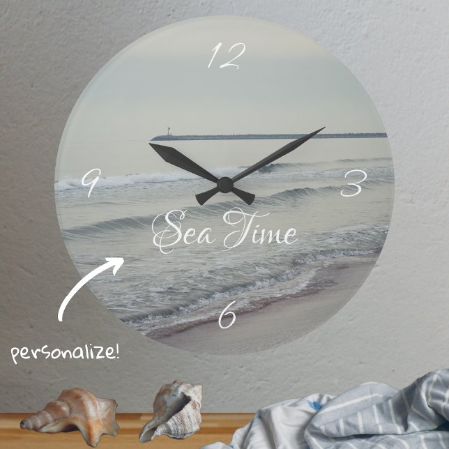 Romantic winter seascape large clock (Creator Uploaded)