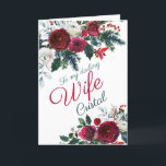 Romantic Winter Snow Roses Christmas Wife Holiday Card<br><div class="desc">Romantic Winter Snow Roses Christmas Wife Holiday Card.  Heartfelt romantic greeting inside.  Personalised with your wife's name on front.</div>