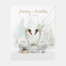 Romantic Winter Swans Personalised