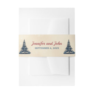 Romantic Winter Wedding Invitation Belly Band