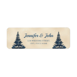 Romantic Winter Wedding Return Address Label