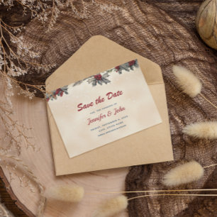 Romantic Winter Wedding Save The Date