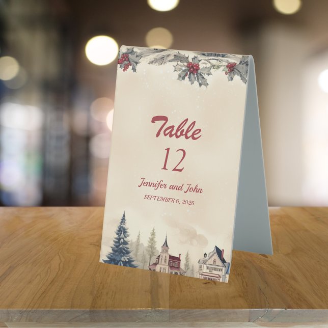 Romantic Winter Wedding Table Number (Creator Uploaded)
