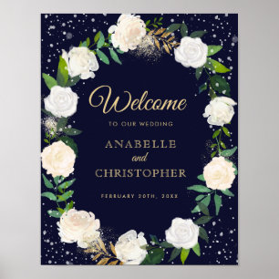 Romantic Winter Wedding Welcome Sign