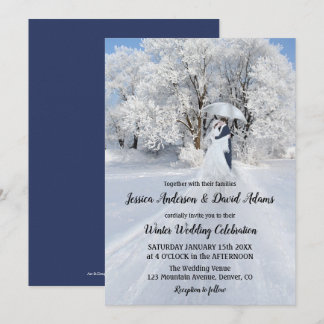 Romantic Winter Wonderland Wedding Invitation