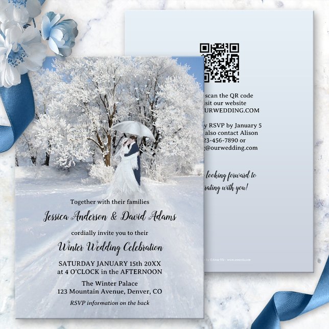 Romantic Winter Wonderland Wedding Invitation (Creator Uploaded)