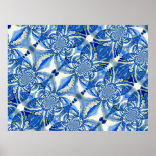 Romantic wispy blue skies and white orchids  poster