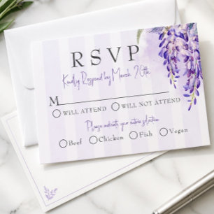 Romantic Wisteria Wedding Response Card