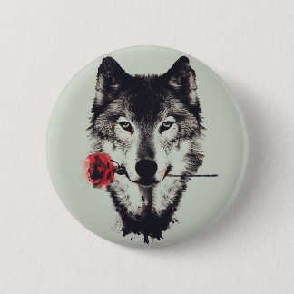 Romantic wolf 6 cm round badge