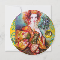 ROMANTIC WOMAN WITH SPARKLING PEACOCK FEATHER