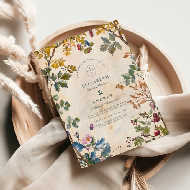 Romantic Woodland Foliage Wedding Invitation (Creator Uploaded)
