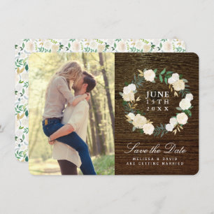 Romantic Woodland Photo Save the Date Invitation