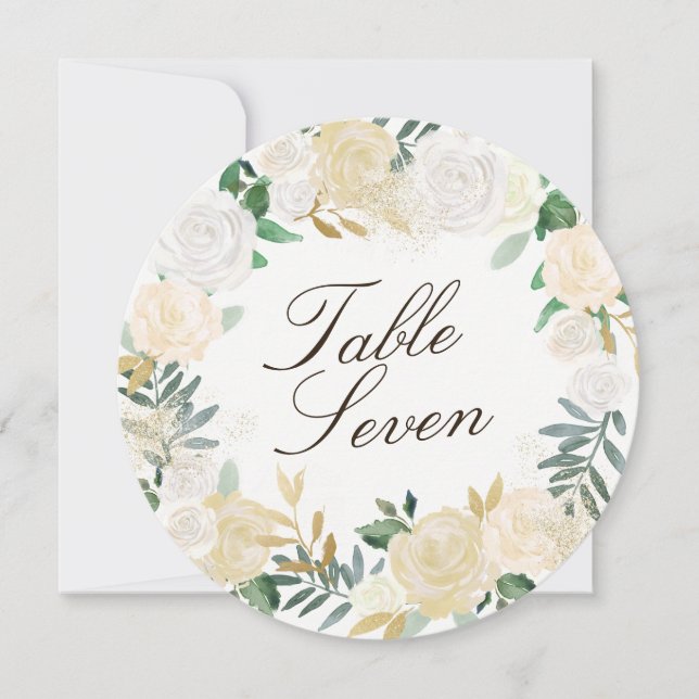 Romantic Woodland  Round Table Number Cards (Front)