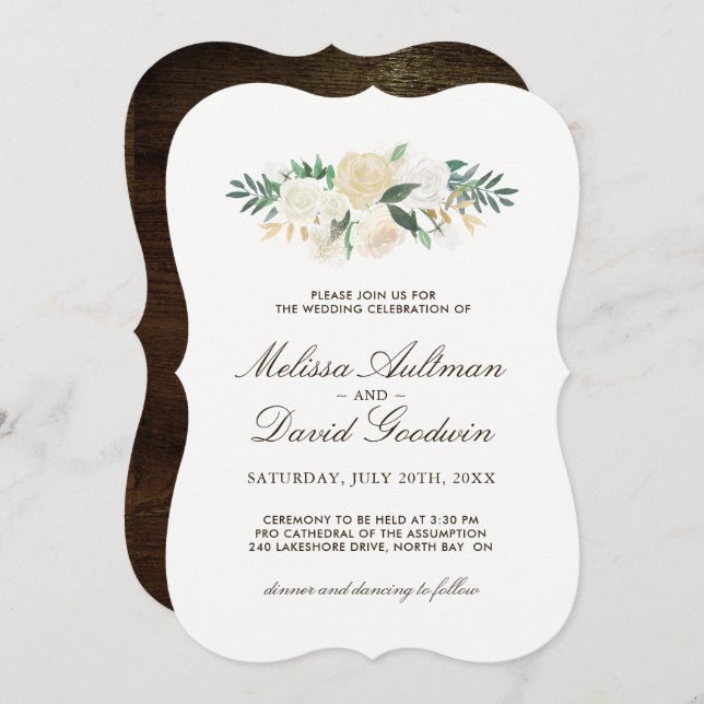 Romantic Woodland  Wedding Invitations (Front/Back)