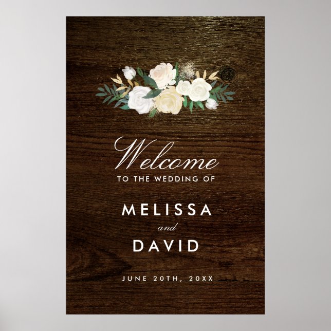 Romantic Woodland Wedding Welcome Sign (24x36) (Front)