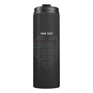 Romantic Word Search Heart – I Love You Puzzle Art Thermal Tumbler
