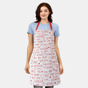 Romantic Words Valentines Day Apron