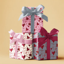 Romantic XXOO Calligraphy Hearts Valentine's Day