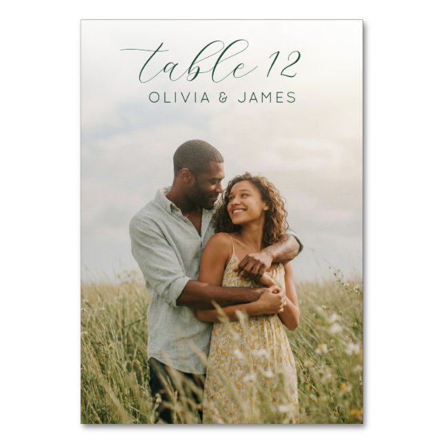 Romantic Yellow Floral Photo Table Number (Back)